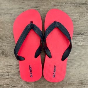 NWOT Old Navy Red & Black Flip Flops Sandals